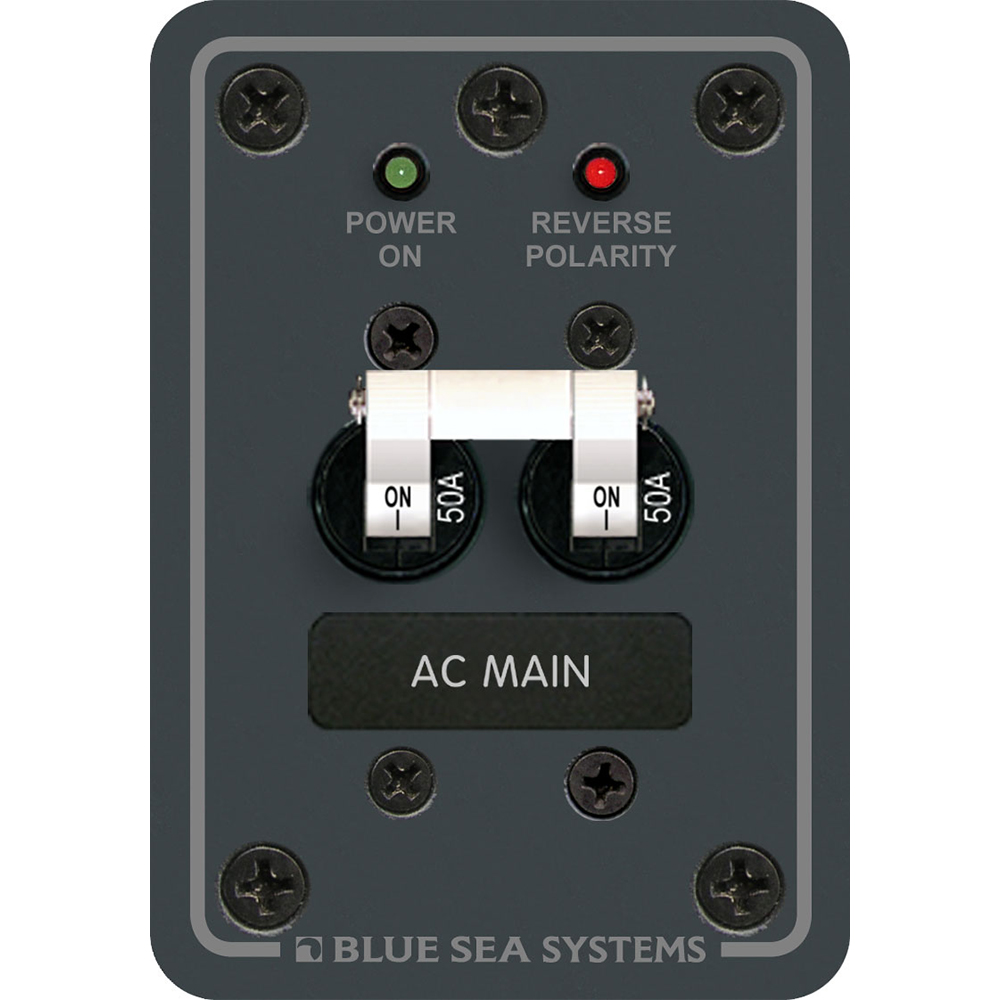 Blue Sea 8079 AC Main Only Circuit Breaker Panel - White Switches Blue Sea 8079 AC Main Only Circuit Breaker Panel - White Switches