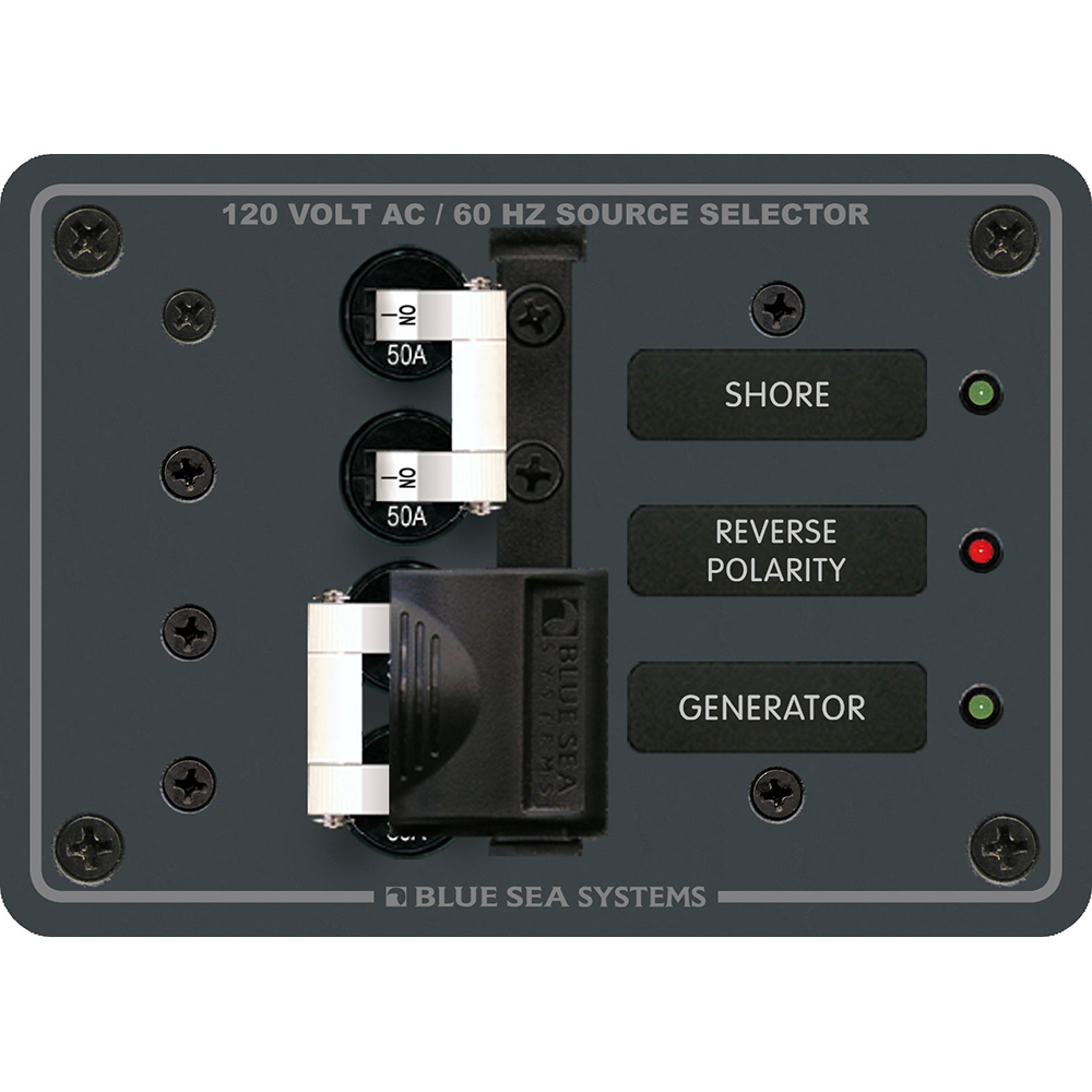 Blue Sea 8061 AC Toggle Source Selector 120V AC - 50AMP Blue Sea 8061 AC Toggle Source Selector 120V AC - 50AMP