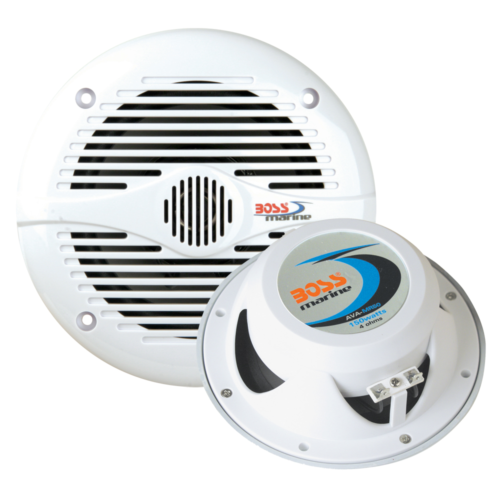 Boss Audio MR60W 6.5" Round Marine Speakers - (Pair) White Boss Audio MR60W 6.5" Round Marine Speakers - (Pair) White