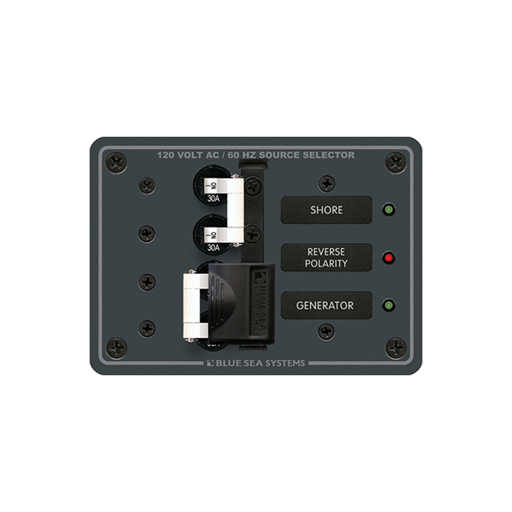 Blue Sea 8032 AC Toggle Source Selector 120V AC - 30AMP - White Switches Blue Sea 8032 AC Toggle Source Selector 120V AC - 30AMP - White Switches