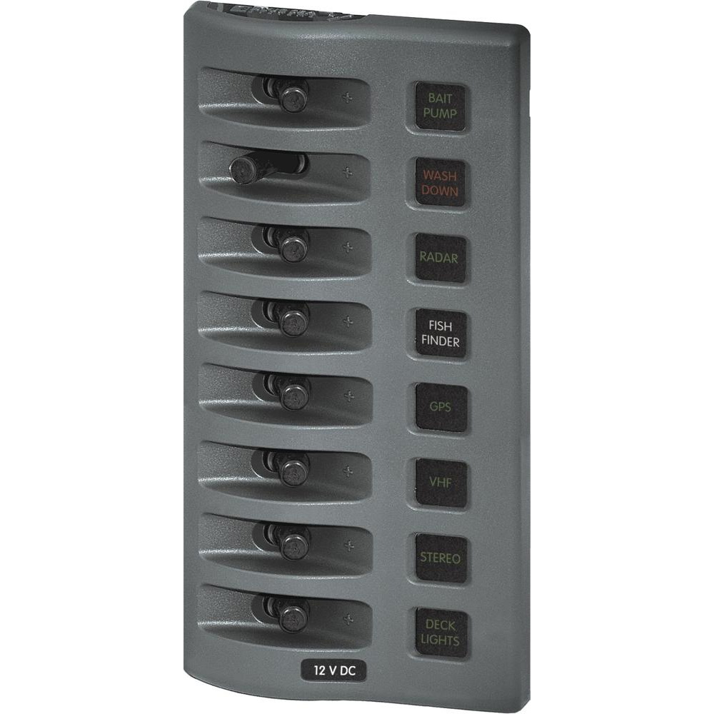 Blue Sea 4308 WeatherDeck Water Resistant Fuse Panel - 8 Position - Grey Blue Sea 4308 WeatherDeck Water Resistant Fuse Panel - 8 Position - Grey