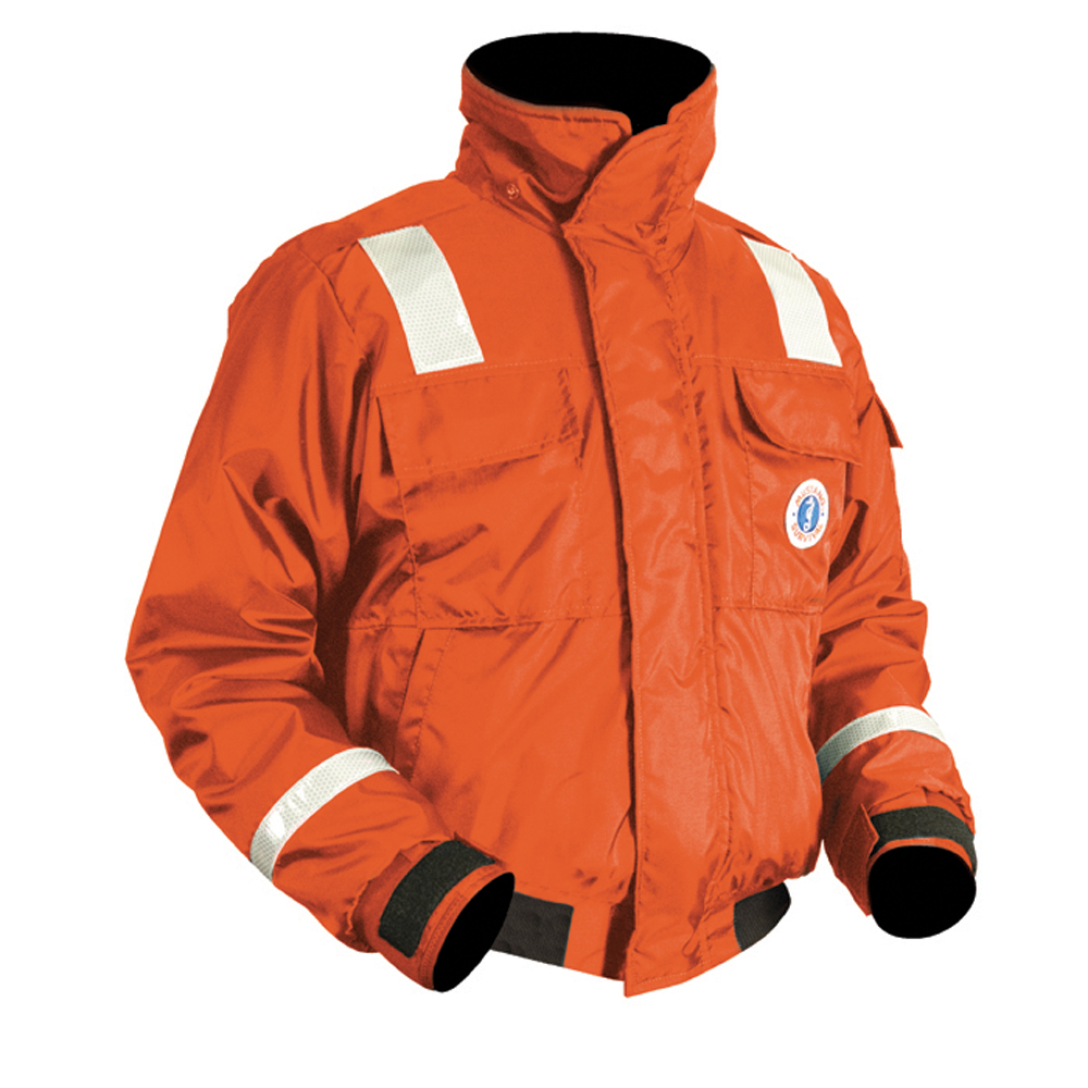 Mustang Classic Bomber Jacket w/SOLAS Reflective Tape - Medium - Orange Mustang Classic Bomber Jacket w/SOLAS Reflective Tape - Medium - Orange