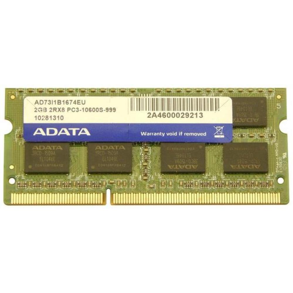ADATA AD73I1B1674EU 2 GB DDR3 Memory Module - PC-10600 - 204-Pin - CL9 - Non-ECC ADATA AD73I1B1674EU 2 GB DDR3 Memory Module - PC-10600 - 204-Pin - CL9 - Non-ECC