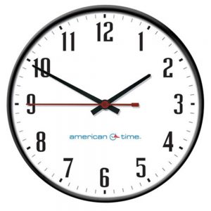 American Time and Signal SQ74BHAA989-WEB 18-Inch Wireless Analog Steel Clock - Black