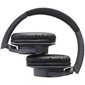 Audio-Technica Wireless Over-Ear Headphones - Stereo - Wireless - Bluetooth - 32.8 ft - 32 Ohm - 5 Hz - 35 kHz - Over-the-head - Binaural - Circumaural - Omni-directional Microphone - Noise Canceling - Charcoal Black