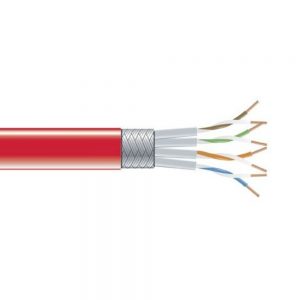 Black Box CAT6 250MHz Shielded Solid PVC Spool Bulk Cable Red 1000ft EVNSL0272RD-1000