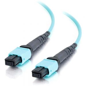C2G 20m MTP 10Gb 50/125 OM3 Multimode Fiber Cable - Aqua - 65ft - Fiber Optic for Network Device - MTP - 10Gb - 50/125 - Multimode - OM3 - 20m - Aqua