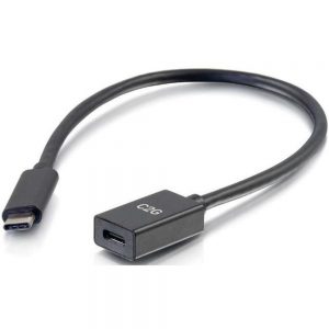 C2G 757120286578 1-feet USB Type-C 3.1 Male to Female Cable - Black