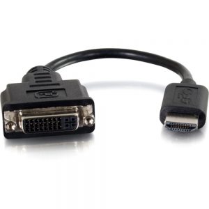C2G 8in HDMI to DVI Adapter Converter Dongle - M/F Black - DVI-D/HDMI for Video Device