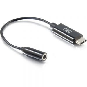 C2G USB-C to AUX Adapter (3.5mm) - 0.39 Mini-phone/USB Audio Cable for Headphone