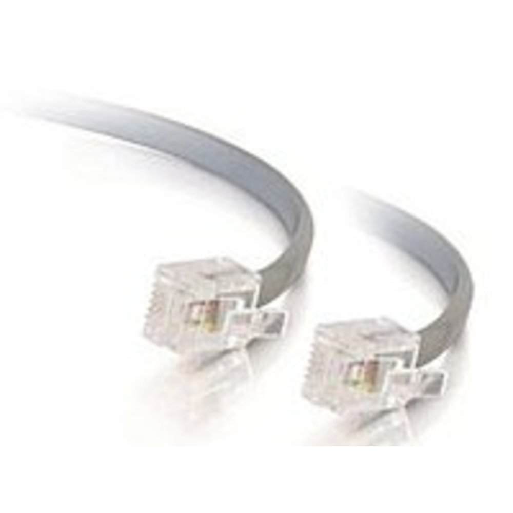 Cables To Go 09593 50 Feet Straight Modular Cable - 1 x RJ-11 Male/Male - Satin Silver Cables To Go 09593 50 Feet Straight Modular Cable - 1 x RJ-11 Male/Male - Satin Silver