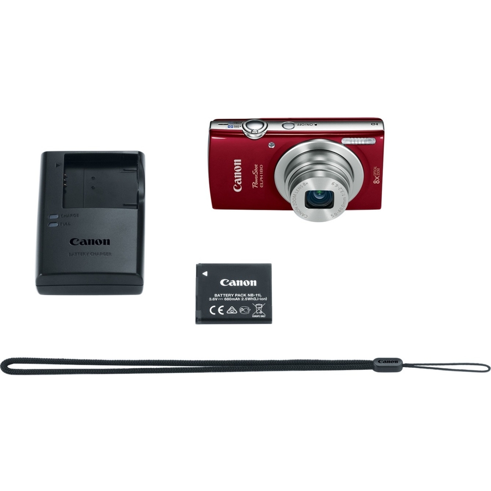 Canon PowerShot 180 20 Megapixel Compact Camera - Red - 2.7 LCD - 8x Optical Zoom - 4x Digital Zoom - Optical (IS) - 5152 x 3864 Image - 1280 x 720 Video - HD Movie Mode - Wireless LAN Canon PowerShot 180 20 Megapixel Compact Camera - Red - 2.7 LCD - 8x Optical Zoom - 4x Digital Zoom - Optical (IS) - 5152 x 3864 Image - 1280 x 720 Video - HD Movie Mode - Wireless LAN