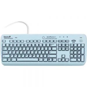 ESTERLINE K104C02US Medigenic 104-Key Compliance Keyboard for PC - Light Blue