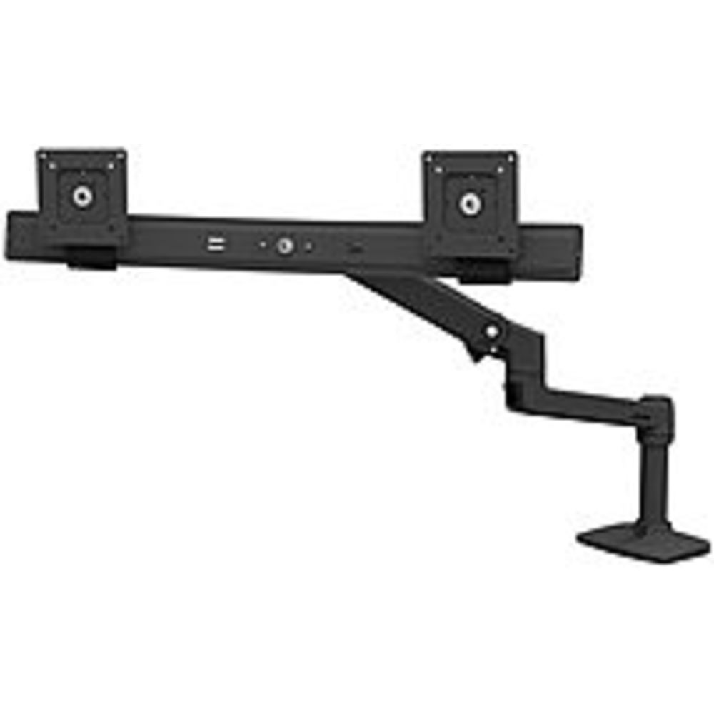 Ergotron Mounting Arm for Monitor - Matte Black - 2 Monitor(s) Supported 25 Screen Support - 22.05 lb Load Capacity Ergotron Mounting Arm for Monitor - Matte Black - 2 Monitor(s) Supported 25 Screen Support - 22.05 lb Load Capacity