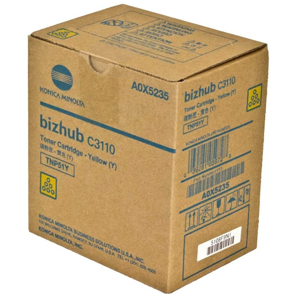Genuine Konica Minolta A0X5235 TNP51Y Yellow Toner Cartridge For C3110 Genuine Konica Minolta A0X5235 TNP51Y Yellow Toner Cartridge For C3110