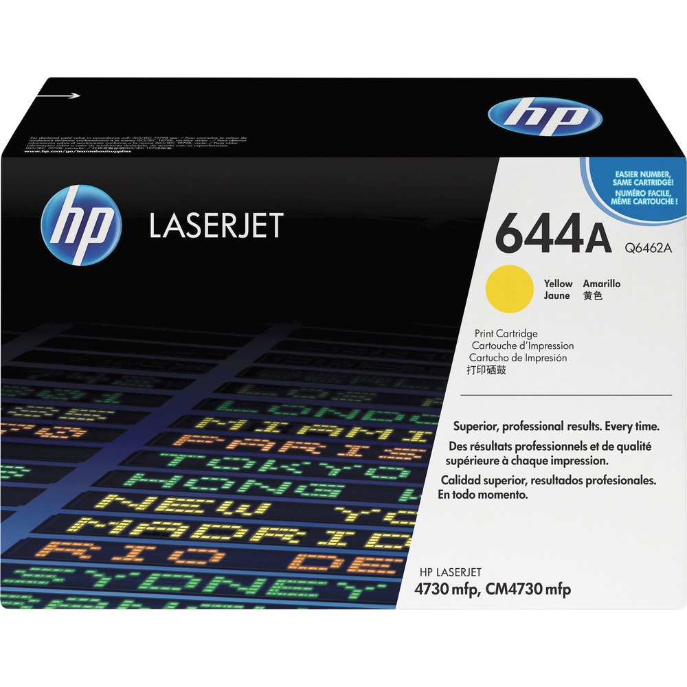 HP 644A (Q6462A) Original Toner Cartridge - Single Pack - Laser - 12000 Pages Color - Yellow - 1 Each HP 644A (Q6462A) Original Toner Cartridge - Single Pack - Laser - 12000 Pages Color - Yellow - 1 Each