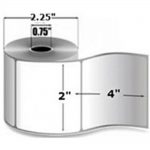 Intermec Duratherm II Barcode Label - Permanent Adhesive - 2 Width x 4 Length - 2 1/4 Diameter - Rectangle - Direct Thermal - 126 / Roll - 32 / Carton