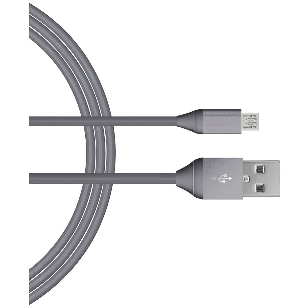 Just Wireless 705954051428 6 Feet Micro USB Charging Cable - Metallic Dark Gray Just Wireless 705954051428 6 Feet Micro USB Charging Cable - Metallic Dark Gray