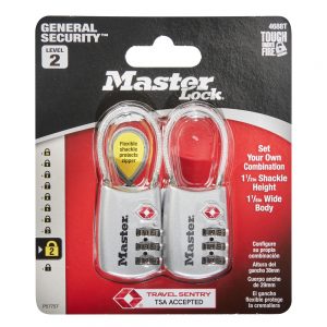 Master Lock Padlock 4688T Set Your Own Combination TSA Accepted Cable Luggage Lock - 2 pack