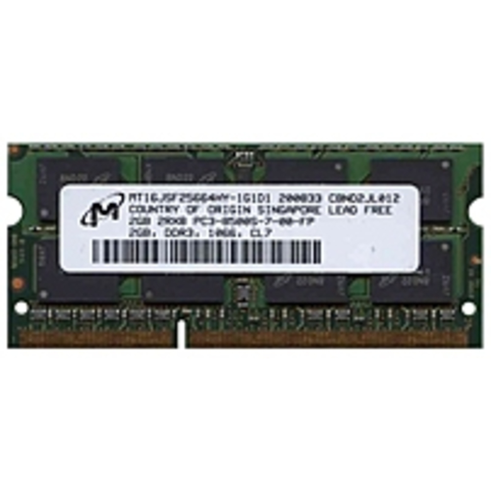 Micron MT16JSF25664HY-1G1D1 1.5 V Memory Module - 2 GB DDR3 SDRAM - PC3-8500S - 1066 MHz - 204-Pin SODIMM - Non-ECC Micron MT16JSF25664HY-1G1D1 1.5 V Memory Module - 2 GB DDR3 SDRAM - PC3-8500S - 1066 MHz - 204-Pin SODIMM - Non-ECC