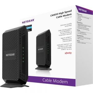 Netgear High Speed Cable Modem - 1 x Network (RJ-45) - 960 Mbit/s Broadband - Gigabit Ethernet - Desktop