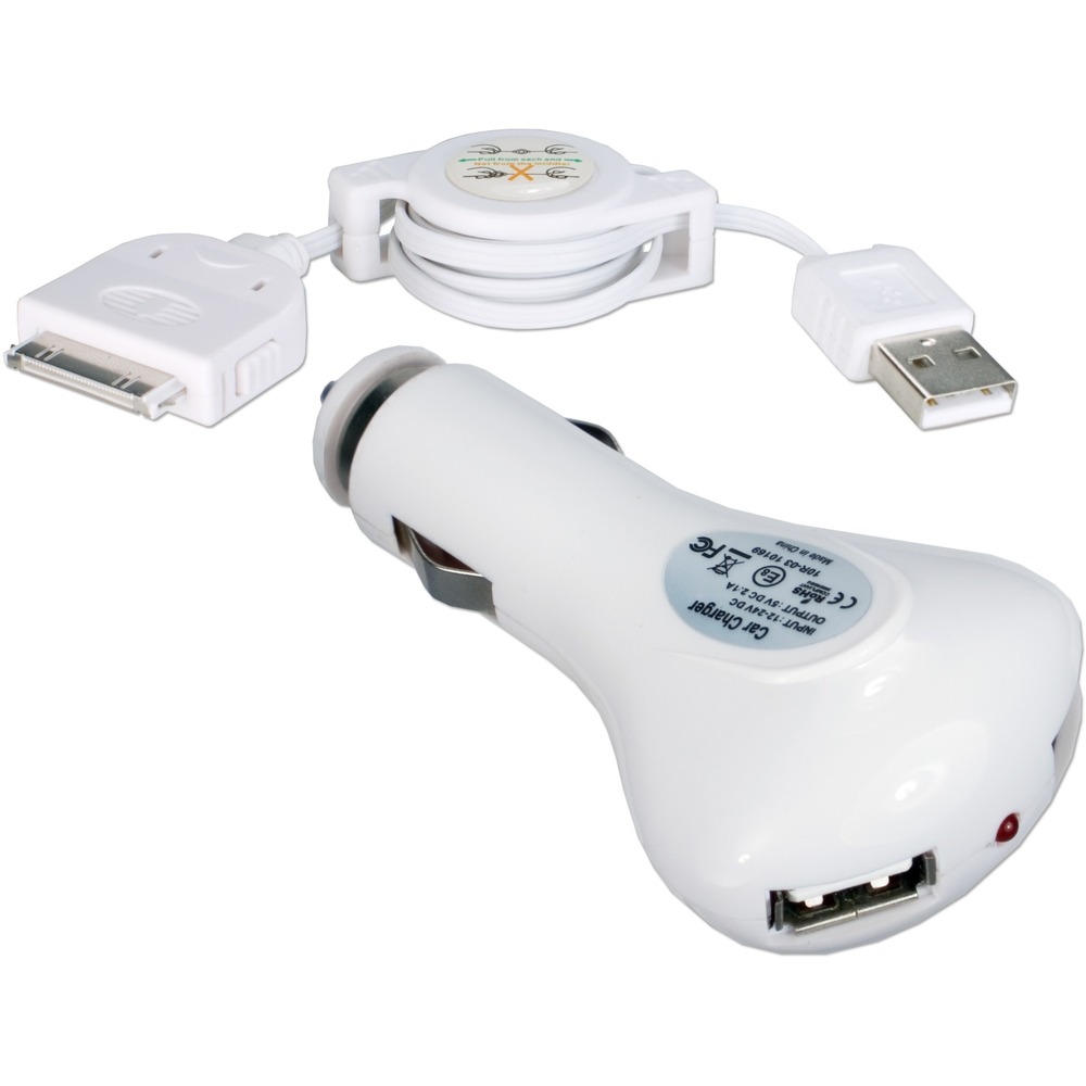 QVS 2-Port 2.1Amp USB Car Charger Kit for iPod/iPhone/iPad/iPad 2/iPad 3 - 12 V DC QVS 2-Port 2.1Amp USB Car Charger Kit for iPod/iPhone/iPad/iPad 2/iPad 3 - 12 V DC