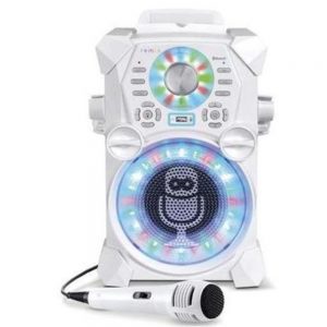 Singing Machine SDL485W REMIX High-Definition Digital Karaoke System with Resting Tablet Cradle and Microphones - White