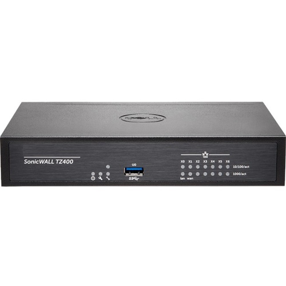 SonicWall TZ400 Network Security/Firewall Appliance - 7 Port - 10/100/1000Base-T - Gigabit Ethernet - DES SonicWall TZ400 Network Security/Firewall Appliance - 7 Port - 10/100/1000Base-T - Gigabit Ethernet - DES