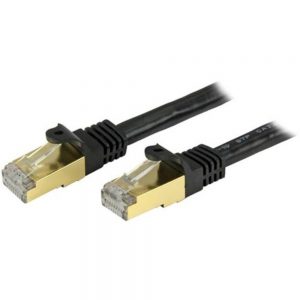 StarTech C6ASPAT10BK 6-Feet STP CAT 6a 10 GbE Patch Cable - RJ45 Male - RJ45 Male - Black