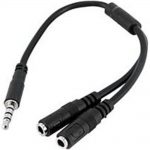 StarTech MUYHSMFF Headset Splitter Adapter - 3.5 mm 4-Pin to 2x 3-Pin 3.5 mm - Black