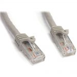 StarTech.com N6PATCH15GR 15 ft Gray Snagless Cat6 UTP Patch Cable - Category 6 - 15 ft - 1 x RJ-45 Male Network - 1 x RJ-45 Male Network - Gray