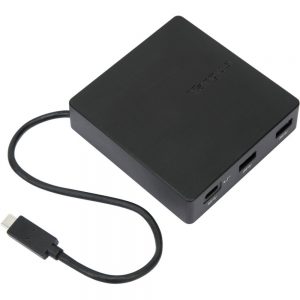Targus USB-C Travel Dock with Power Pass-Through - for Notebook/Desktop PC - 60 W - USB 3.1 Type C - 3 x USB Ports - 2 x USB 3.0 - Network (RJ-45) - HDMI - VGA - Mini DisplayPort - Thunderbolt - Wired - TAA Compliant