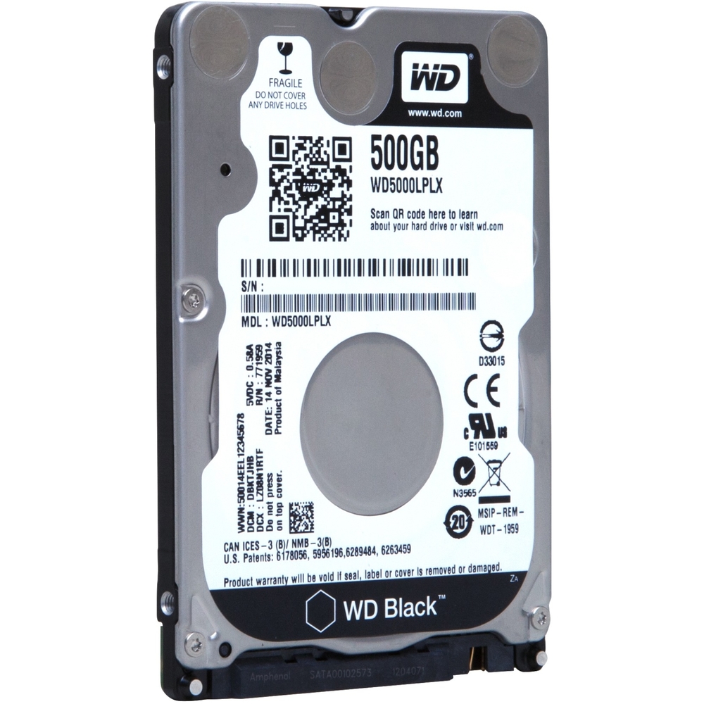 WD Black WD5000LPLX 500 GB Hard Drive - SATA (SATA/600) - 2.5 Drive - Internal - 7200rpm - 32 MB Buffer WD Black WD5000LPLX 500 GB Hard Drive - SATA (SATA/600) - 2.5 Drive - Internal - 7200rpm - 32 MB Buffer