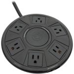 Accell D080B-048B Power Air Surge Protector and USB Charging Station with 6-Foot Cord (Black)