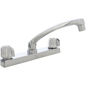 AQUAPLUMB(R) 1812101 2-Handle Heavy-Pattern Chrome-Plated Kitchen Faucet
