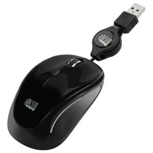 Adesso iMouse S8B iMouse S8 Illuminated Retractable USB Mini Mouse (Black)