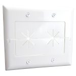 DataComm Electronics 45-0027-WH 2-Gang Split Plate with Flexible Opening (White)