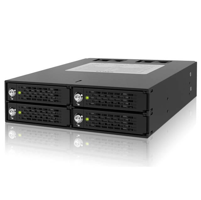 ICY DOCK ToughArmor MB994SK-1B Full Metal 4 Bay 2.5 inch SAS/SATA HDD/SSD Hot Swap Mobile Rack Cage for Single 5.25" Bay ICY DOCK ToughArmor MB994SK-1B Full Metal 4 Bay 2.5 inch SAS/SATA HDD/SSD Hot Swap Mobile Rack Cage for Single 5.25" Bay