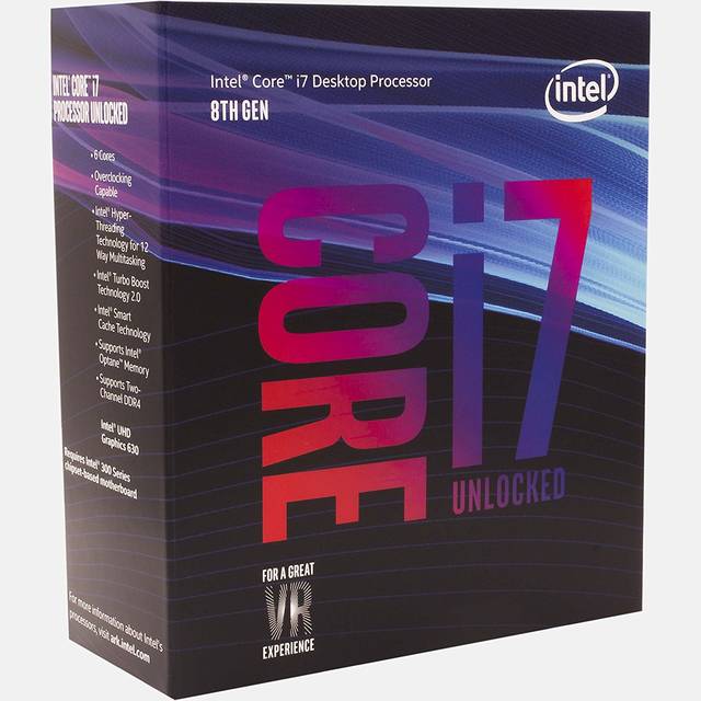 Intel Core i7-8700K Coffee Lake Processor 3.7GHz 8.0GT/s 12MB LGA 1151 CPU w/o Fan Intel Core i7-8700K Coffee Lake Processor 3.7GHz 8.0GT/s 12MB LGA 1151 CPU w/o Fan