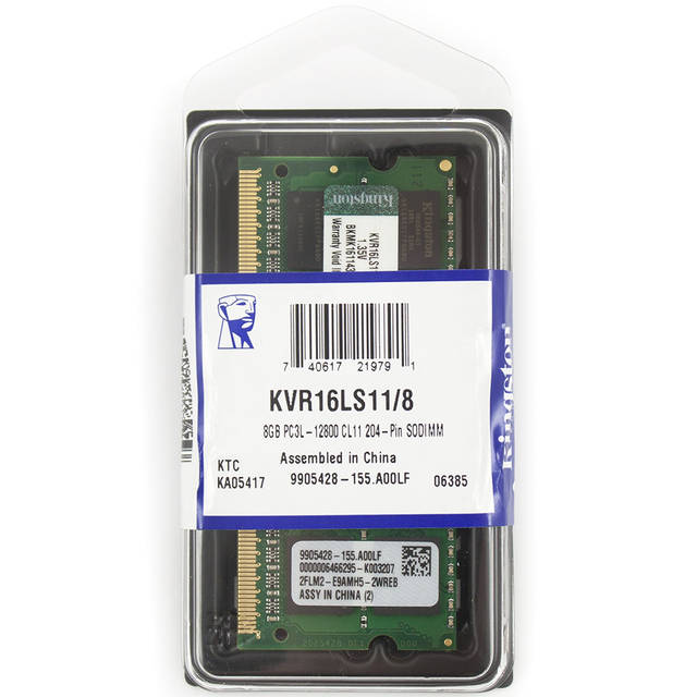 Kingston ValueRAM KVR16LS11/8 DDR3L-1600 SODIMM 8GB/1Gx64 CL11 Notebook Memory Kingston ValueRAM KVR16LS11/8 DDR3L-1600 SODIMM 8GB/1Gx64 CL11 Notebook Memory