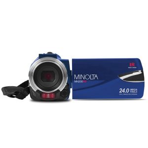 Minolta MN200NV-BL MN200NV 1080p Full HD IR Night Vision Wi-Fi Camcorder (Blue)