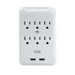 ONE Power PWS621 6-Outlet Surge Protection Wall Tap with 2 USB Ports