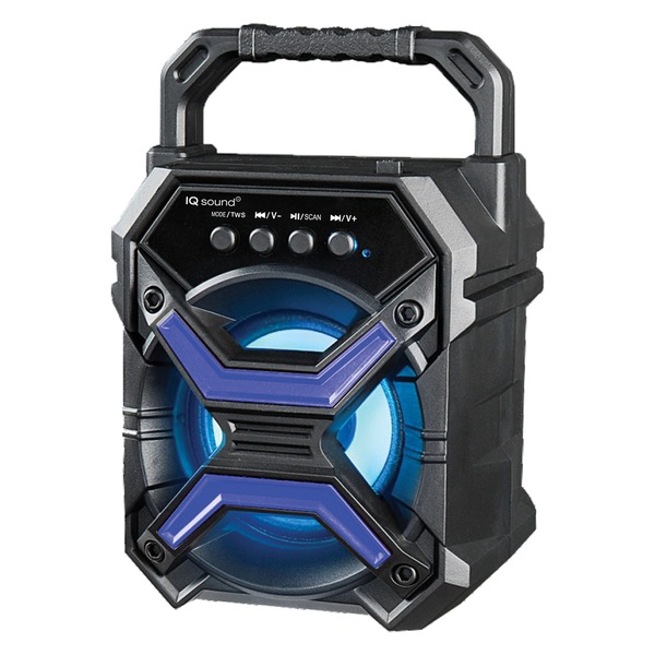 IQ Sound IQ-1573BT - Blue 3-Inch 5-Watt Portable Bluetooth TWS Rechargeable Portable Speaker (Black with Blue Accents) IQ Sound IQ-1573BT - Blue 3-Inch 5-Watt Portable Bluetooth TWS Rechargeable Portable Speaker (Black with Blue Accents)