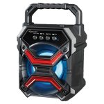 IQ Sound IQ-1573BT - Red 3-Inch 5-Watt Portable Bluetooth TWS Rechargeable Portable Speaker (Black with Red Accents)