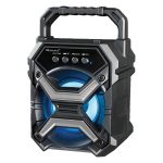 IQ Sound IQ-1573BT - Silver 3-Inch 5-Watt Portable Bluetooth TWS Rechargeable Portable Speaker (Black with Silver Accents)