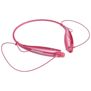 SYLVANIA SBT129-C-PINK Bluetooth Sports Headphones with Microphone (Pink)