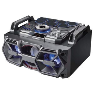 SYLVANIA SP770 Portable 2.1-Channel 50-Watt-Max DJ Bluetooth Boombox with Lights and Drum Kit