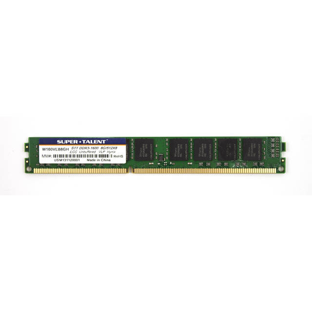 Super Talent DDR3-1600 8GB/512x8 ECC CL11 Hynix Chip Very Low Profile Server Memory Super Talent DDR3-1600 8GB/512x8 ECC CL11 Hynix Chip Very Low Profile Server Memory