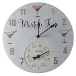 Taylor Precision Products 5265971 14-Inch Clock with Thermometer (Martini Time)