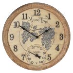 Taylor Precision Products 92690T 14-Inch Clock with Thermometer (Wine Time)